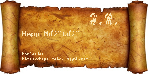 Hepp Máté névjegykártya