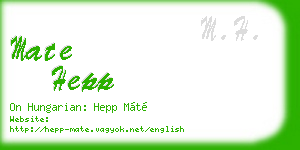 mate hepp business card