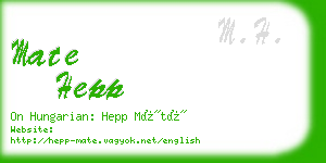 mate hepp business card